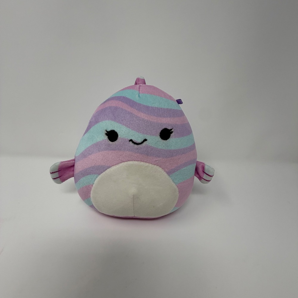 Squishmallows Fifi the Fish Pink Purple Blue Striped 5 Inch Mini Plush Toy Small